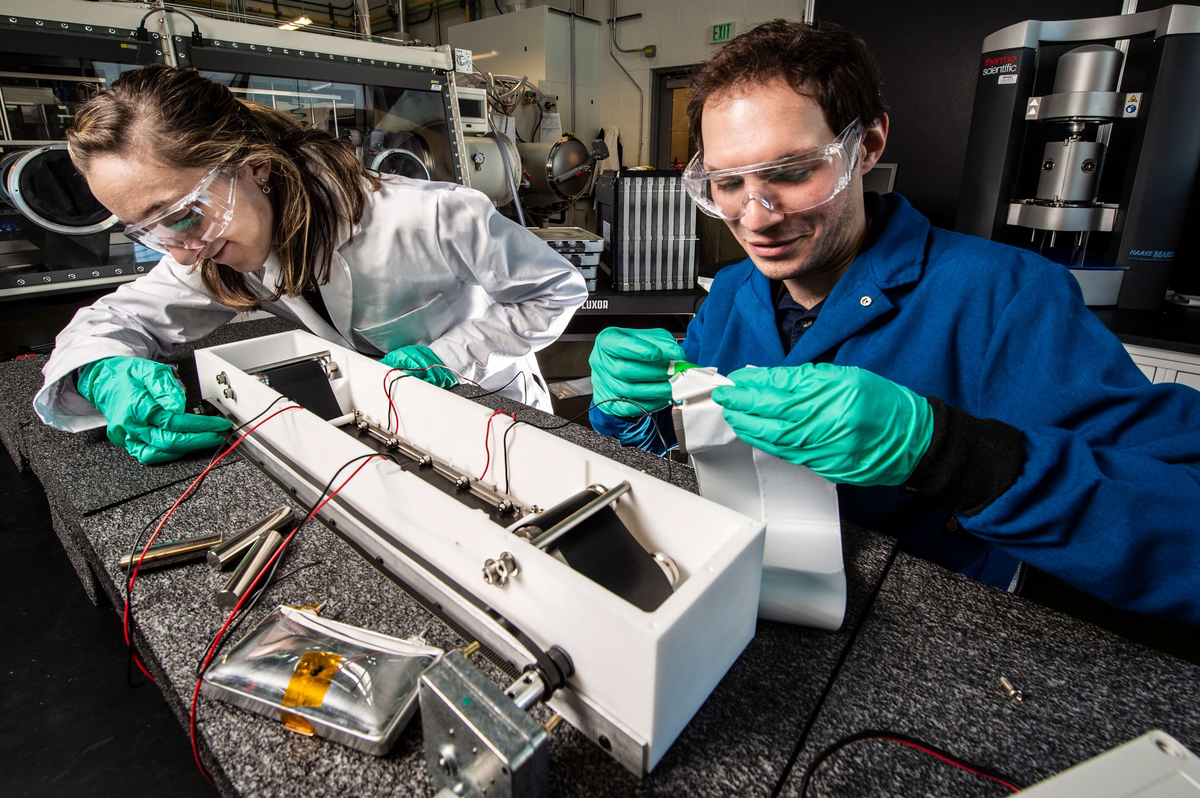 Researchers working in a laboratory.